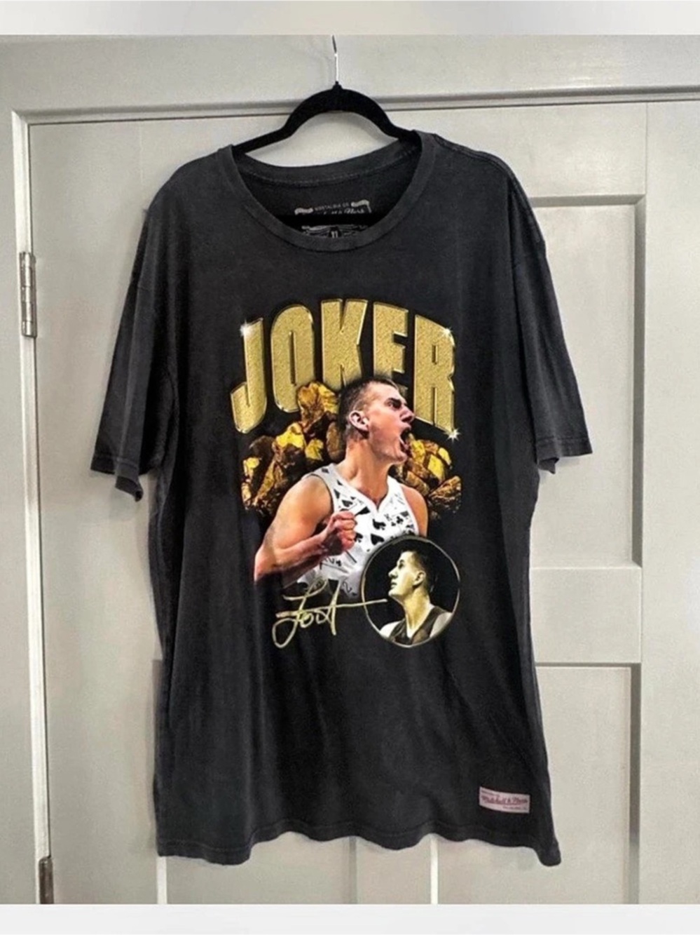 Mitchell & Ness Nikola Jokic Charcoal NBA Concert Player T-Shirt